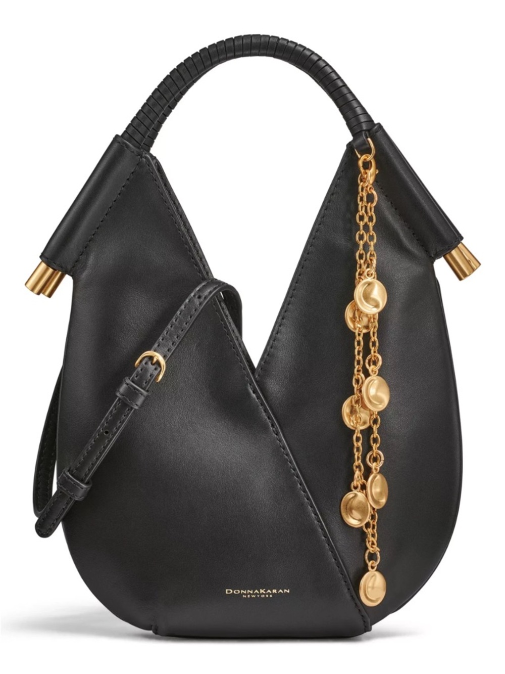 Donna Karan Mini Baldwin Handbag with Gold Charm Chain